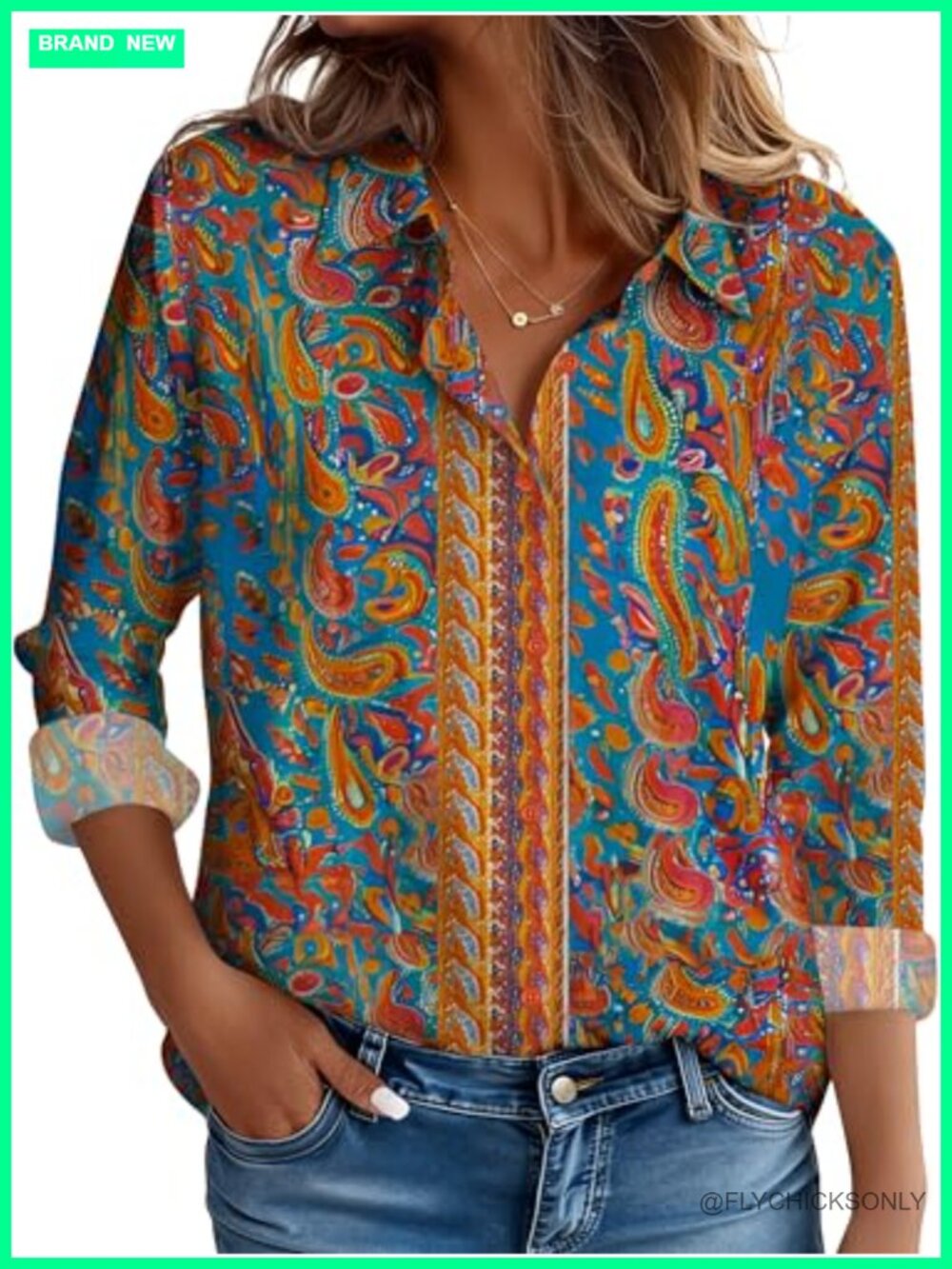 Wrinkle Resistant Stain Resistant Long Sleeve Button Down Blouse Office Top